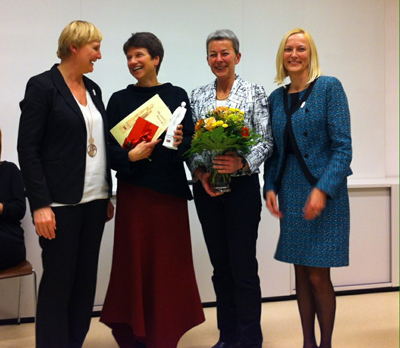 Bild: Von links nach rechts: Stadträtin Sandra Frauenberger, Drin Sylvia Löw, Gemeinderätin Gabriele Mörk und Frauenvorsitzende der SPÖ Meidling Anna Bolovich.
